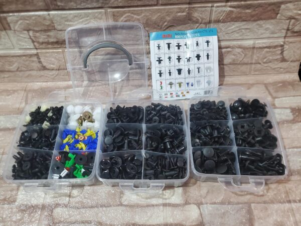 CAJA 800 CLIPS BROCHE RETENCION LATA PLASTICO - Imagen 2