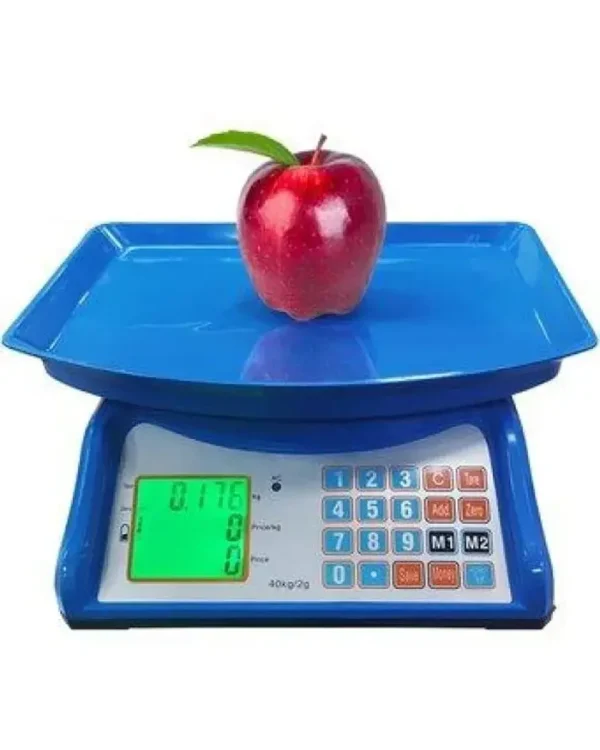 BALANZA CON BANDEJA DE PLASTICO AZUL