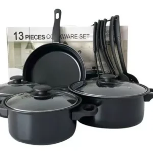 SET DE OLLAS ANTIADHERENTES 13 PIEZAS NEGRA