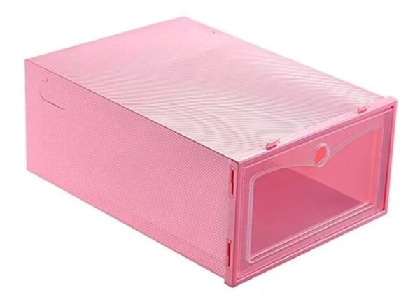PACK DE 6 CAJAS ORGANIZADORAS DE ZAPATOS ROSADO - Imagen 4