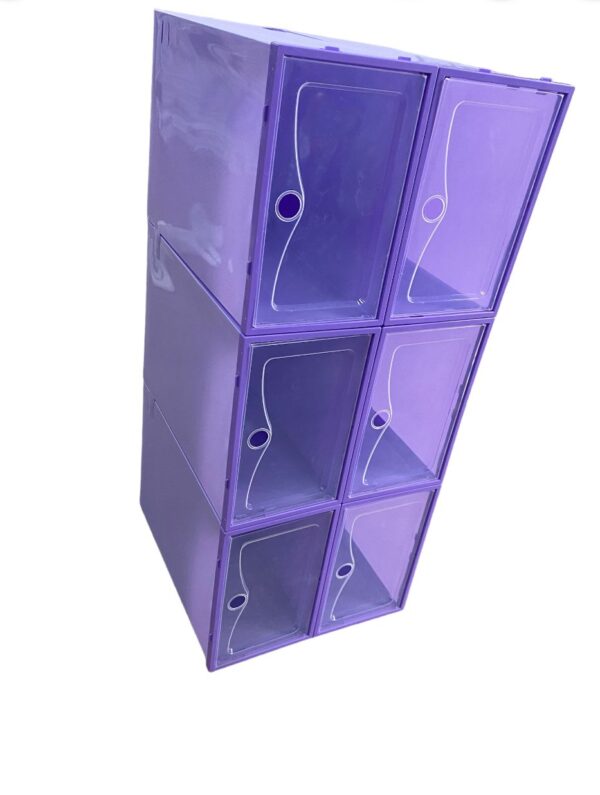 PACK DE 6 CAJAS ORGANIZADORAS DE ZAPATOS MORADO - Imagen 3