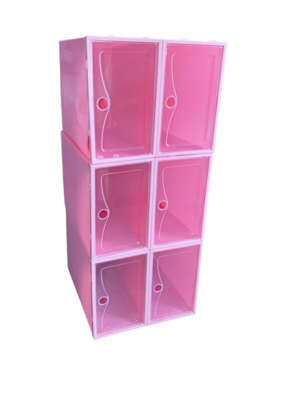 PACK DE 6 CAJAS ORGANIZADORAS DE ZAPATOS ROSADO - Imagen 3