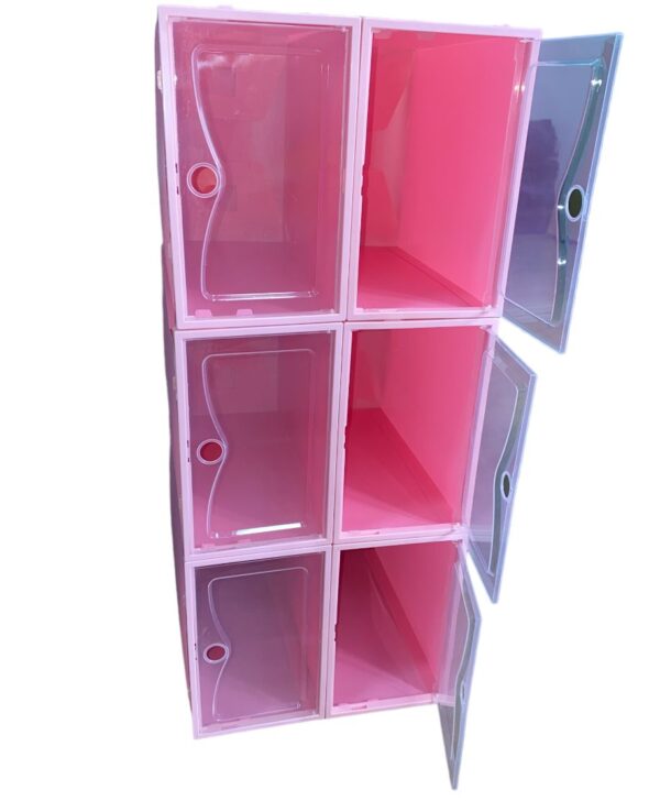 PACK DE 6 CAJAS ORGANIZADORAS DE ZAPATOS ROSADO - Imagen 2
