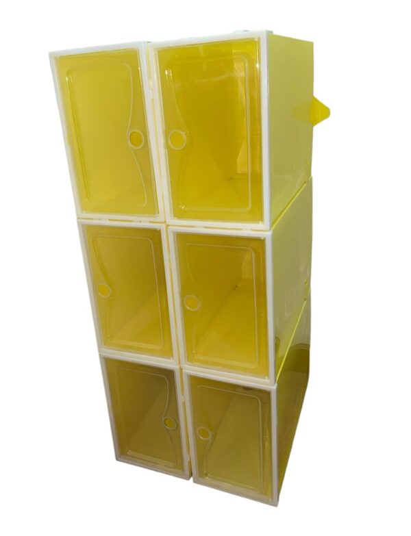 PACK DE 6 CAJAS ORGANIZADORAS DE ZAPATOS AMARILLA - Imagen 2