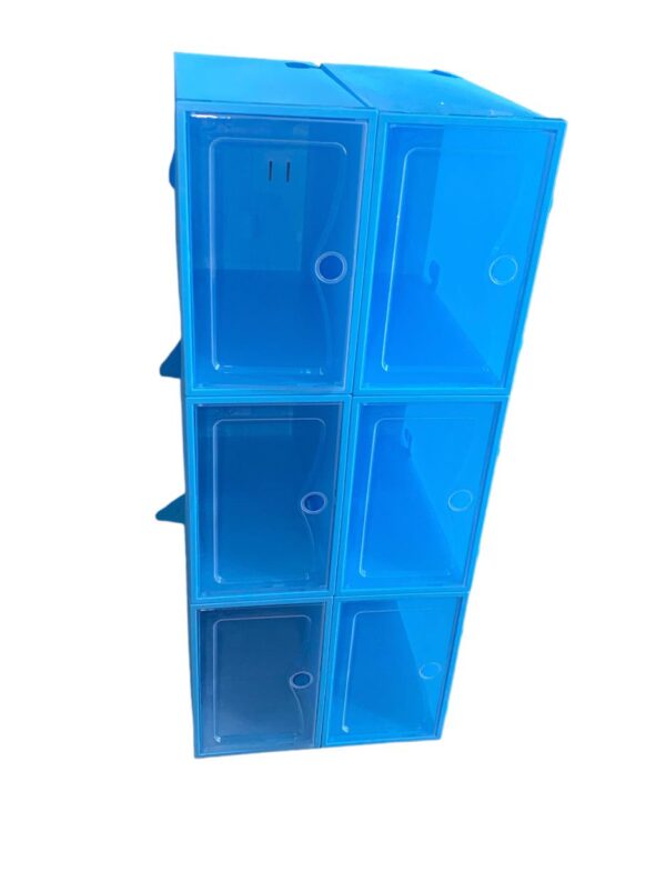 PACK DE 6 CAJAS ORGANIZADORAS DE ZAPATOS AZUL - Imagen 3