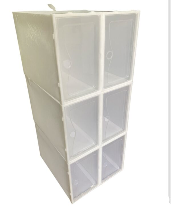 PACK DE 6 CAJAS ORGANIZADORAS DE ZAPATOS BLANCA - Imagen 3