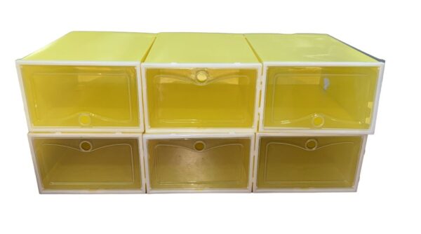 PACK DE 6 CAJAS ORGANIZADORAS DE ZAPATOS AMARILLA - Imagen 3