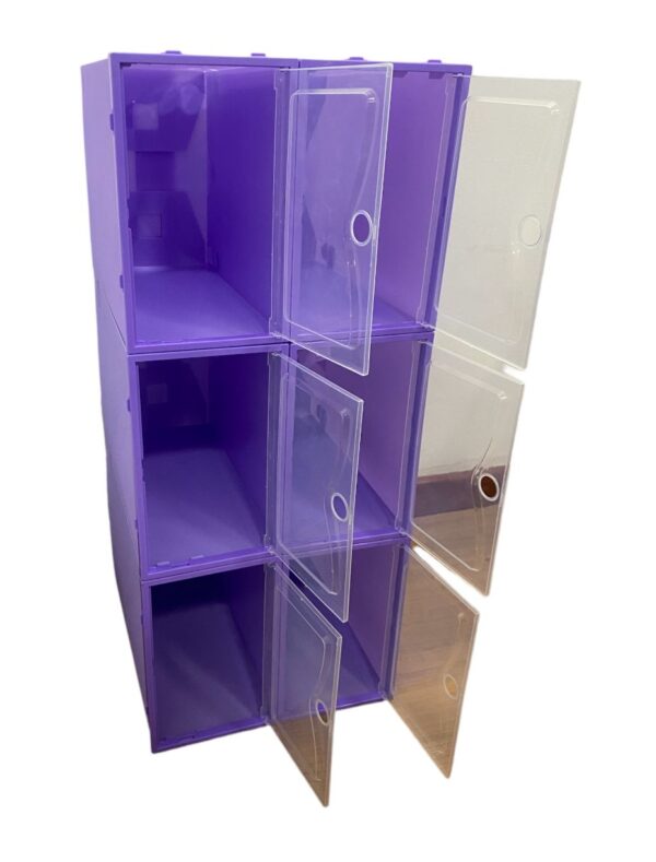 PACK DE 6 CAJAS ORGANIZADORAS DE ZAPATOS MORADO - Imagen 2
