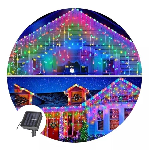 CASCADA LED SOLAR 4M MULTICOLOR 120 LEDS (2299)