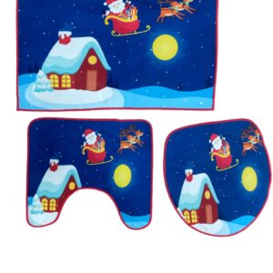 SET DE ALFOMBRAS DE BAÑO DE NAVIDAD 02 AZUL