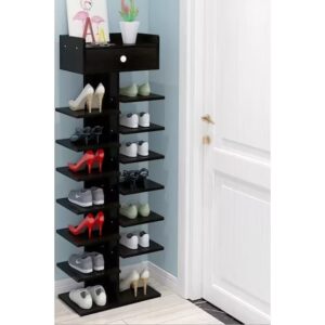 Organizador con Cajon Zapatera de 7 niveles COLOR NEGRO 6114