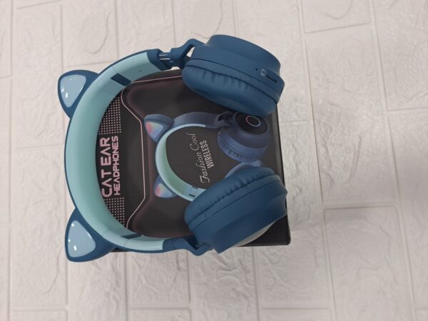 AUDIFONOS CON OREJA DE GATO AZUL - Imagen 2