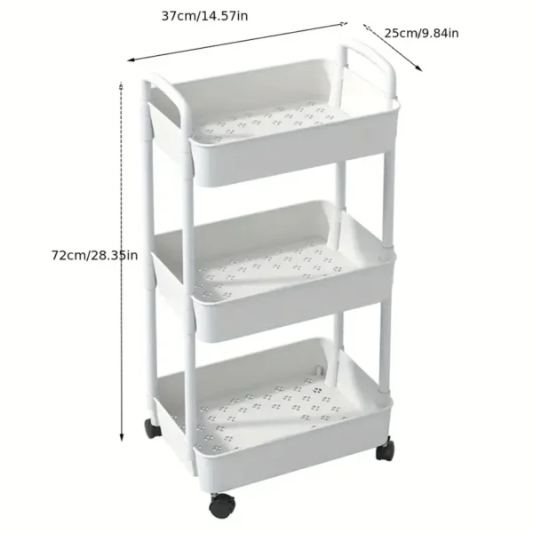 CARRITO ORGANIZADOR 3 NIVELES NEGRO PLASTICO - Imagen 4