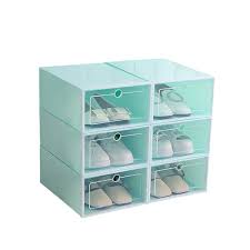 PACK DE 6 CAJAS ORGANIZADORAS DE ZAPATOS VERDE