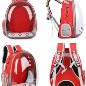 MOCHILA DE MASCOTA MODELO A COLOR ROJO