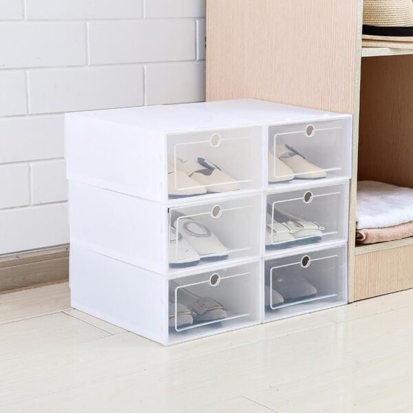 PACK DE 6 CAJAS ORGANIZADORAS DE ZAPATOS BLANCA