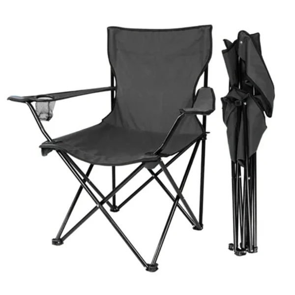 SILLA  PLEGABLE  Playa Camping /Porta Vaso NEGRO