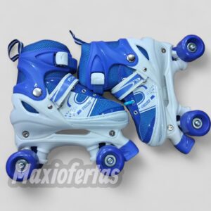 Patines 4 Ruedas Ajustable PARA NIÑO AZUL TALLA M