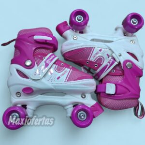 Patines 4 Ruedas Ajustable PARA NIÑA ROSADO TALLA M