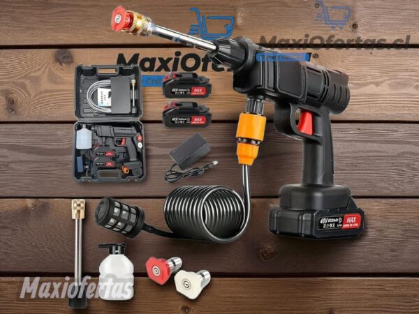 Hidrolavadora Portátil Inalámbrica Con 2 Baterías Auto TASBEL
