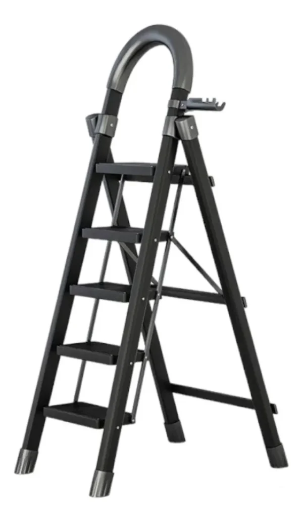 ESCALERA PLEGABLE ANTIDESLIZANTE 5 ESCALONES NEGRO