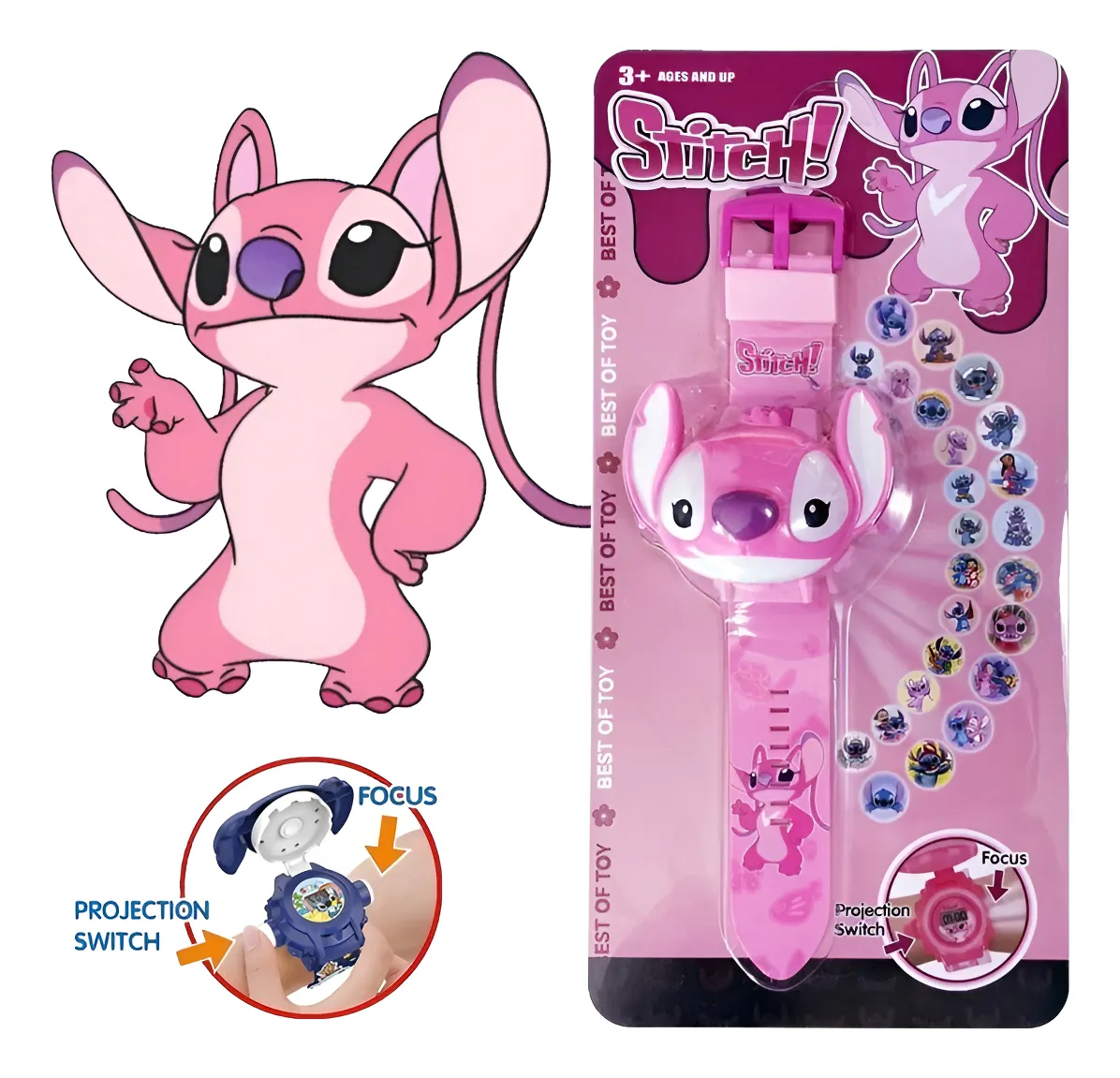 Reloj Niños Digital 3d Stitch ROSADO