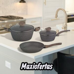 SET DE OLLA 5 PIEZAS ANTIADHERENTE MARMOLEADO TIAN