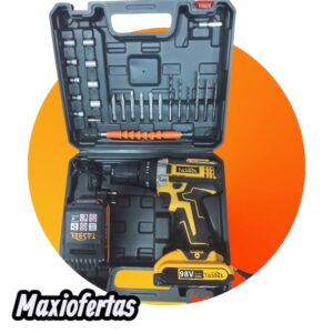 TALADRO INALAMBRICO TASBEL AMARILLO 2 BAT 98V