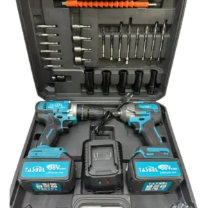 KIT TALADRO MAS PISTOLA DE IMPACTO TASBEL AZUL