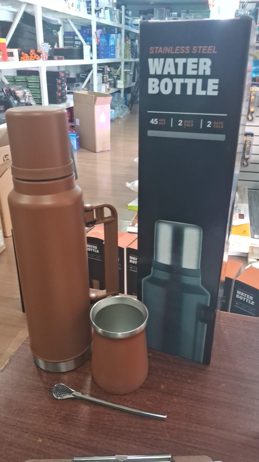 TERMO + SET DE MATE 1400ML NARANJA - Imagen 2