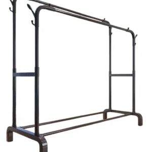 PERCHERO SIN RUEDAS DOBLE NEGRO BASE PLASTICO