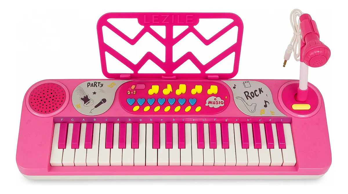 Piano Musical Para Niños Con Microfono Para Karaoke ROSA