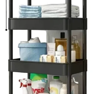 Carrito Plástico Organizador 4 Niveles Con Ruedas Color NEGRO