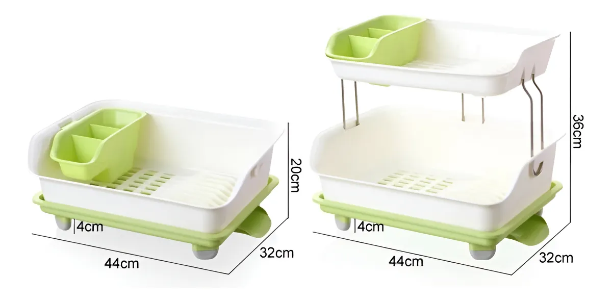 Escurridor De Platos Dos Niveles Plástico ROSADO - Imagen 3