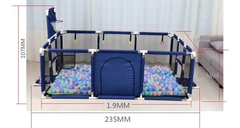 Corral Seguridad Bebes Con Aro De Basket AZUL - Imagen 3