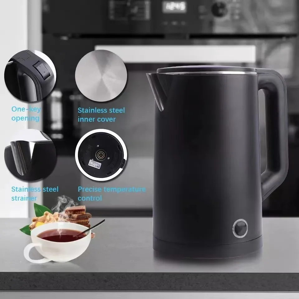 HERVIDOR ELECTRICO DE PLASTICO COLOR NEGRO