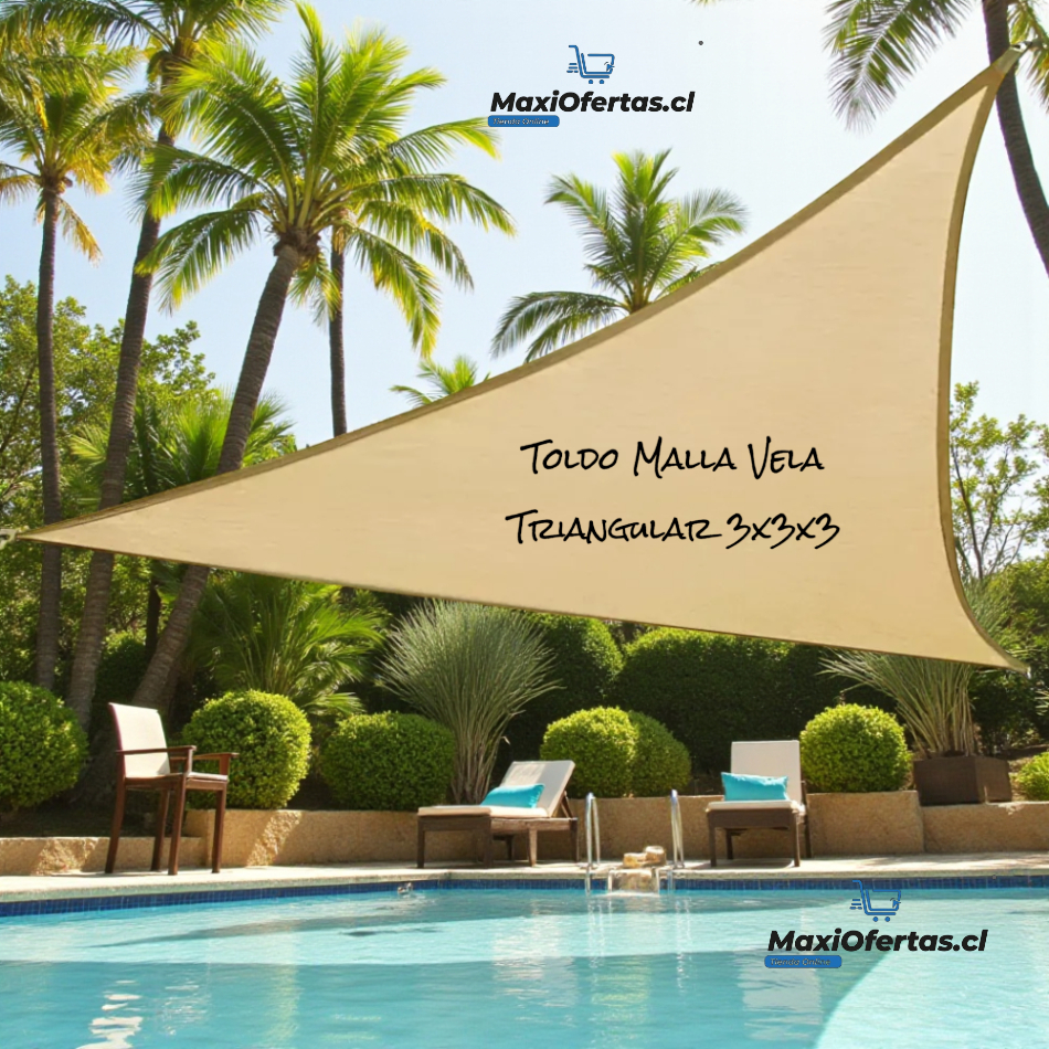CARPA LONA / VELA MALLA TRIANGULAR 3.5M X 3.5M X 3.5M - Imagen 3