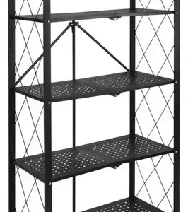 Estante Metalico Plegable Multiuso 5 Niveles Con Ruedas