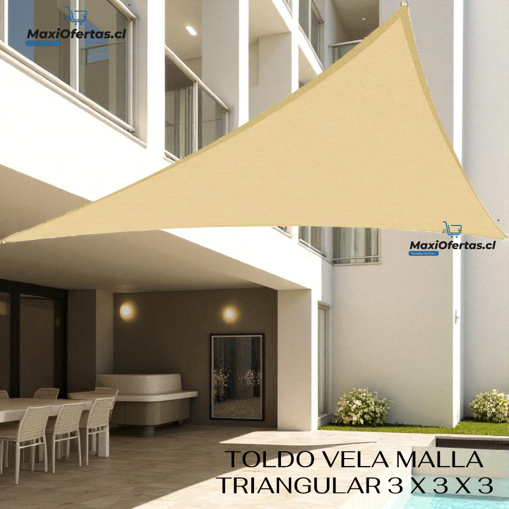 CARPA LONA / VELA MALLA TRIANGULAR 3.5M X 3.5M X 3.5M