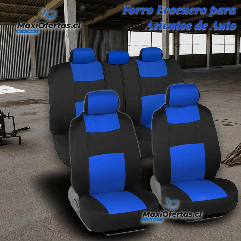 FORRO EN ECOCUERO PARA AUTO AZUL (SOLO ASIENTOS)