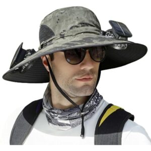 SOMBRERO CON VENTILADORES SOLAR Y RECARGABLE