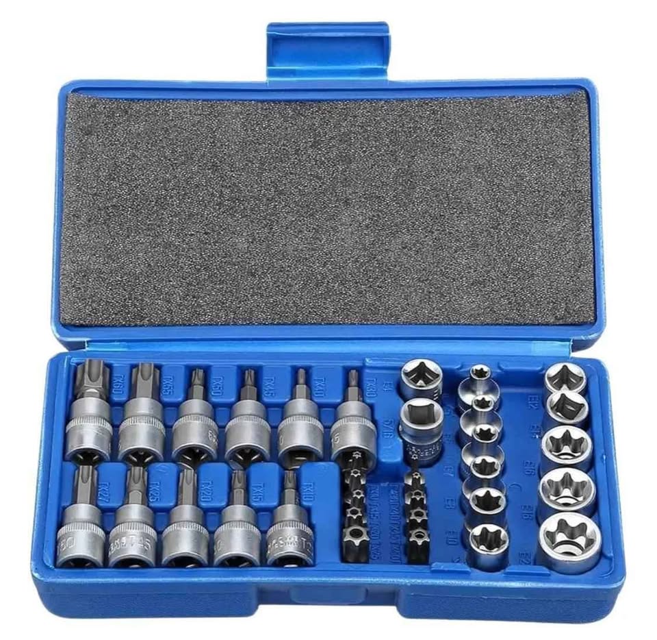 Juego Dados Torx Estrella Hembra Macho 34 Piezas 3/8