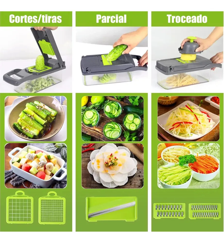 Rallador Cortador Rebanador Picador De Verduras Fruta - Imagen 2