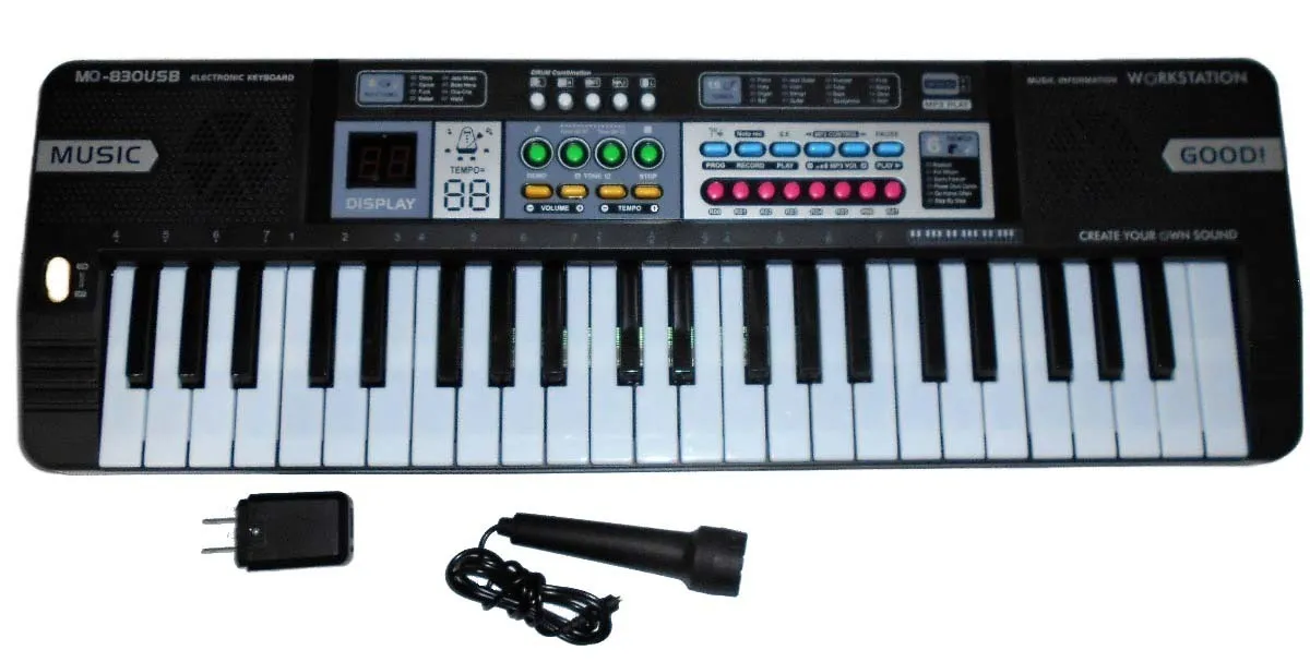 Piano Electrico 44 Teclas Usb Mp3 + Microfono - Imagen 3