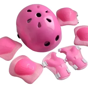 Set de Casco Para Niños y Niñas mas protecciones ROSADO