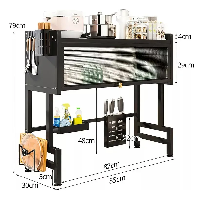 ESCURRIDOR DE PLATOS 85 CM CON CUBRE POLVO - Imagen 2