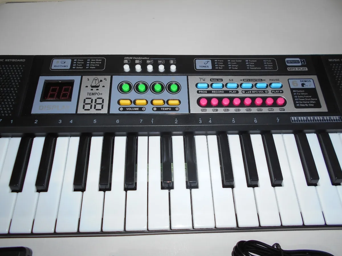 Piano Electrico 44 Teclas Usb Mp3 + Microfono