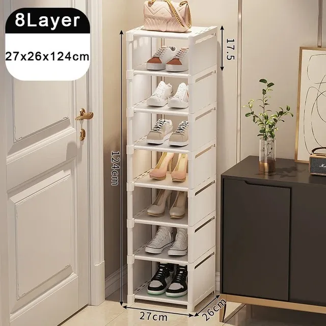 ZAPATERA TRANSPARENTE 7 PARES BLANCA - Imagen 2