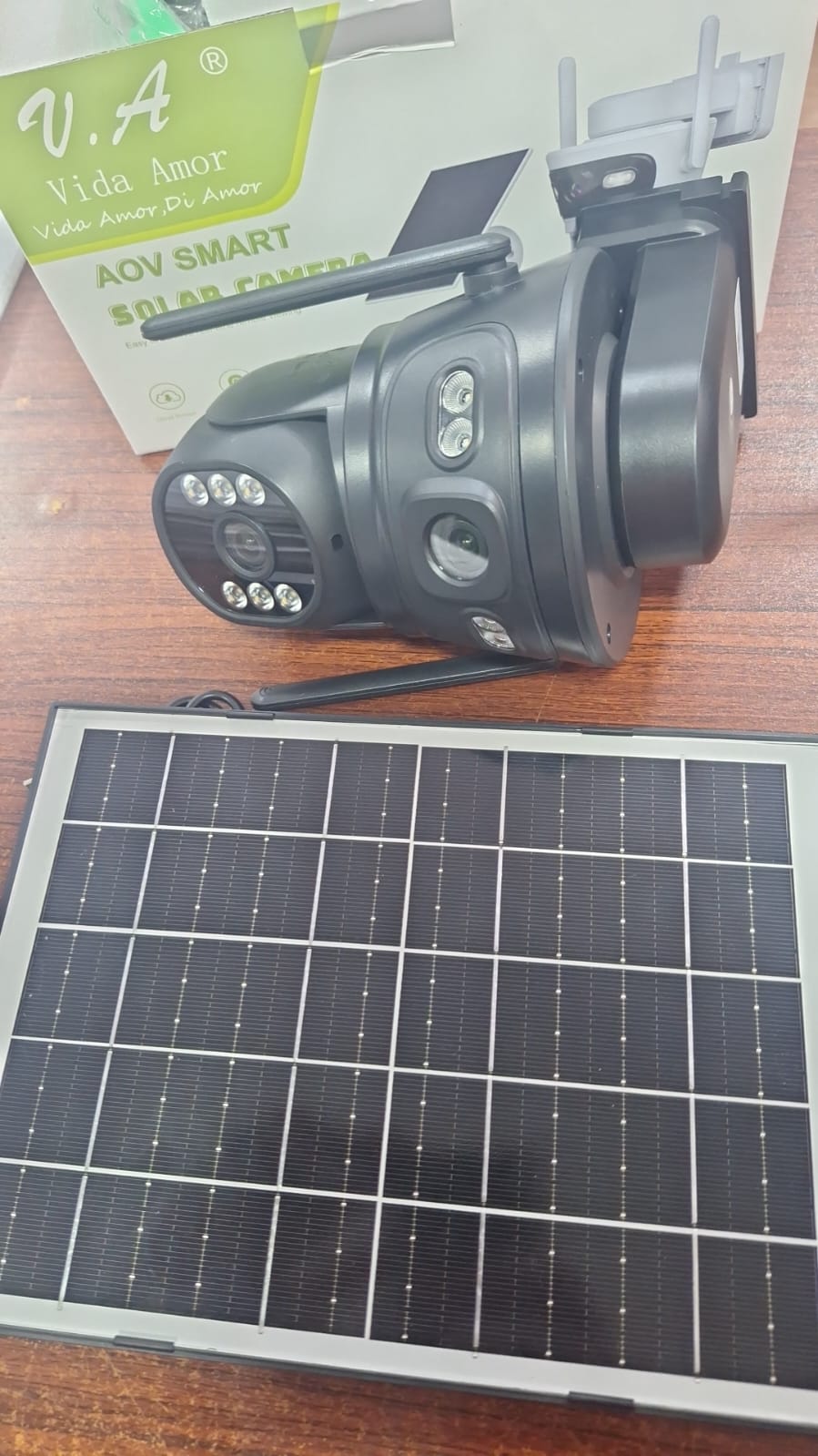 CAMARA DOBLE LENTE EXTERIOR SOLAR PARA WIFI Y TARGETA SIM