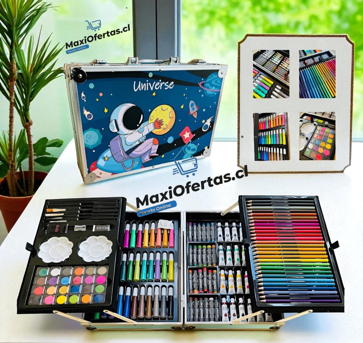 MALETA CON SET DE ARTE DE 145 PIEZAS BLANCA - Imagen 2